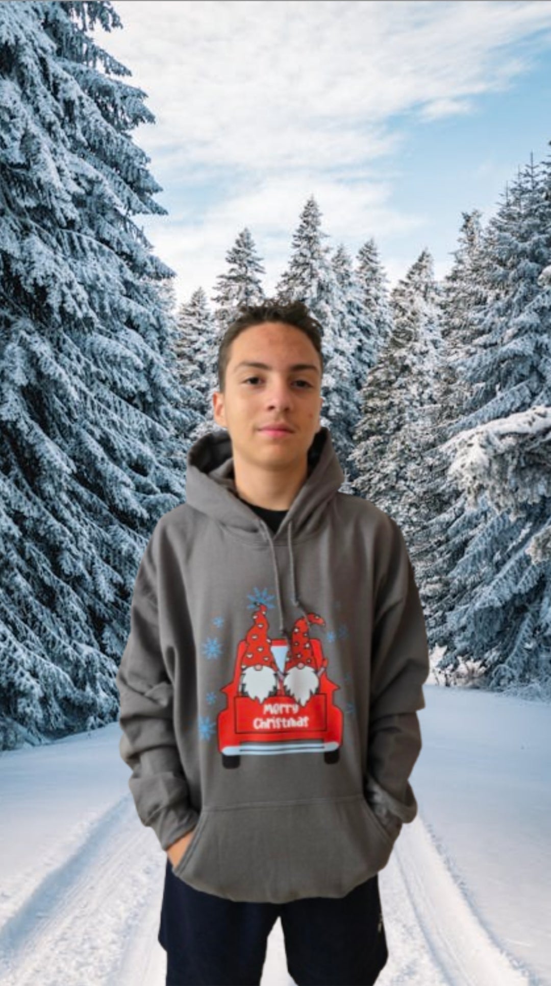 Hoodie- Merry Christmas Gnome
